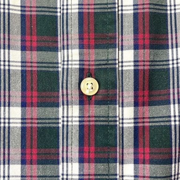 Lands End Shirt Mens Extra Large XL Green Plaid Long Sleeve Button Down Shirt - Picture 9 of 12